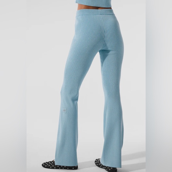 Denim knit high waist flare pant Celestial Blue/Dark Celestial Blue 

Size XS - Picture 2 of 6